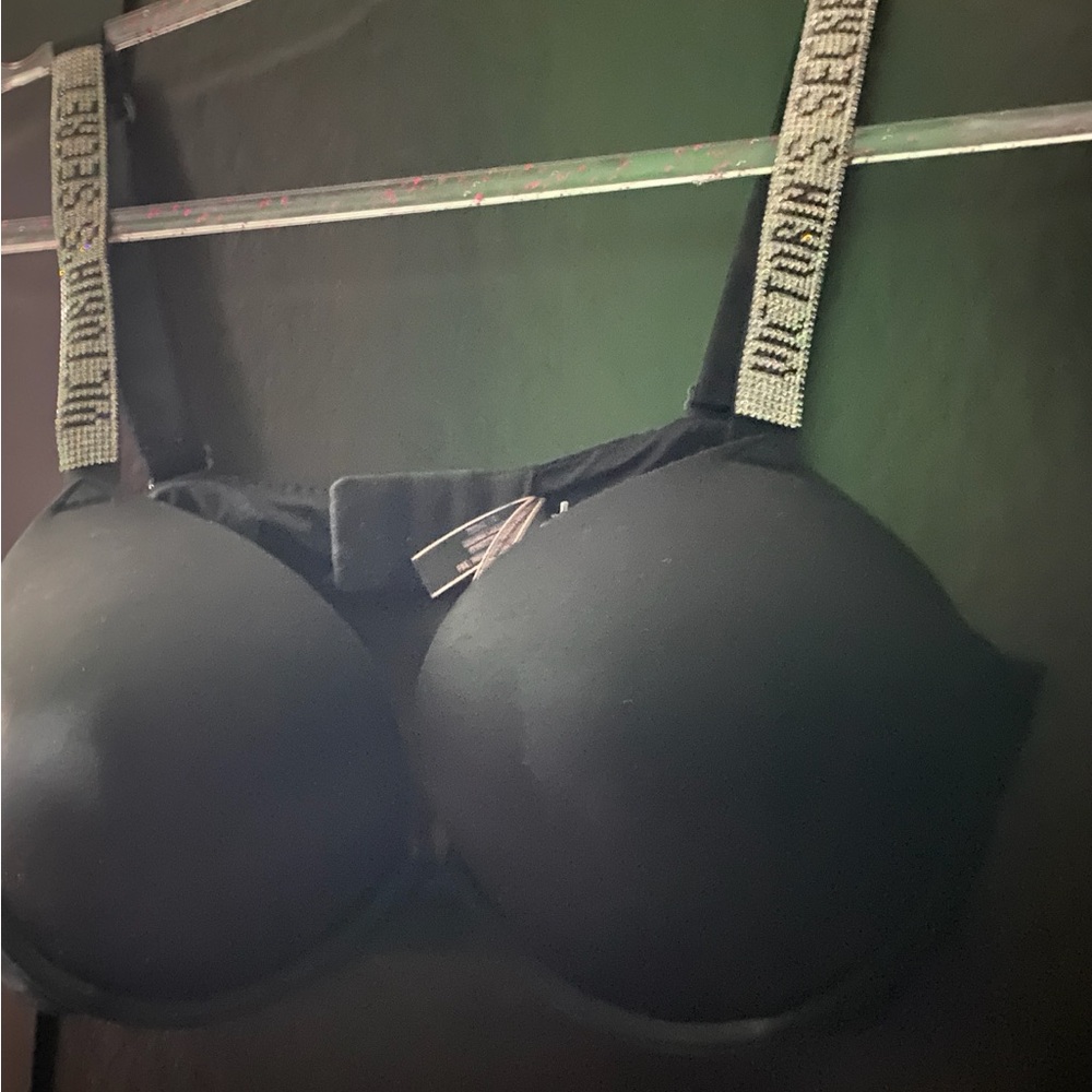 Victoria's Secret Black Bra with Embellished Straps
